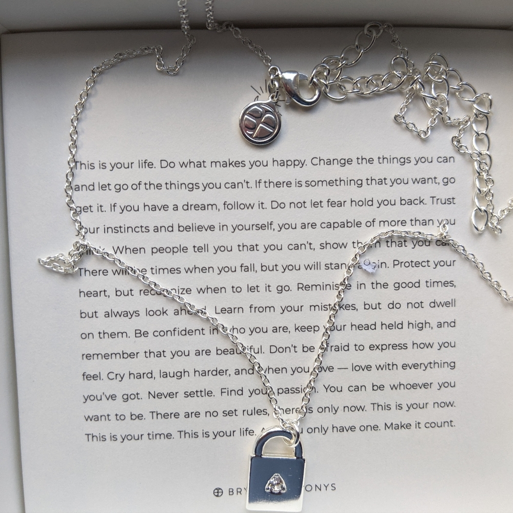 Bryan Anthonys silver lock necklace, new in box